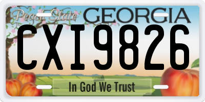 GA license plate CXI9826