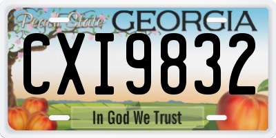 GA license plate CXI9832
