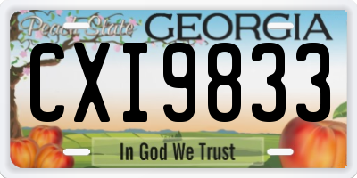 GA license plate CXI9833
