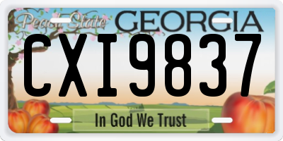 GA license plate CXI9837