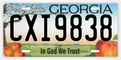 GA license plate CXI9838