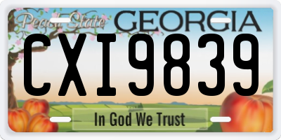 GA license plate CXI9839
