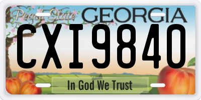GA license plate CXI9840