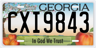 GA license plate CXI9843