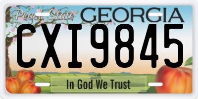 GA license plate CXI9845