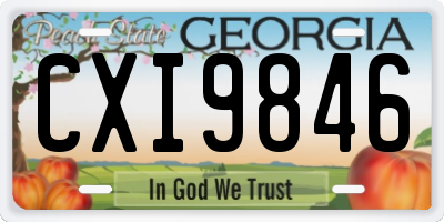 GA license plate CXI9846