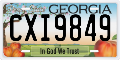 GA license plate CXI9849