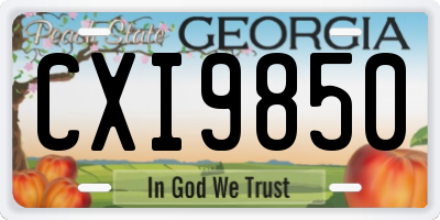 GA license plate CXI9850