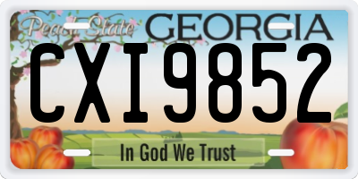 GA license plate CXI9852