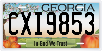 GA license plate CXI9853