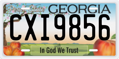 GA license plate CXI9856