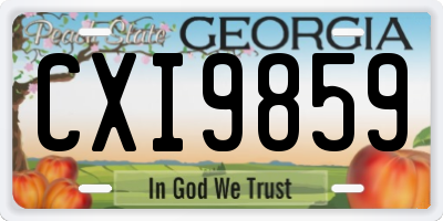 GA license plate CXI9859