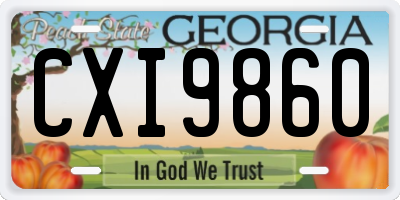 GA license plate CXI9860