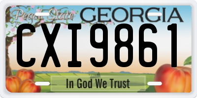 GA license plate CXI9861