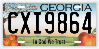 GA license plate CXI9864