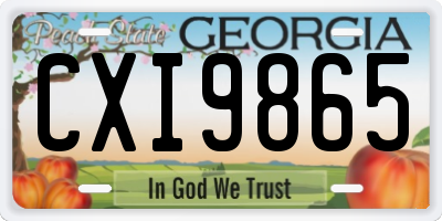 GA license plate CXI9865
