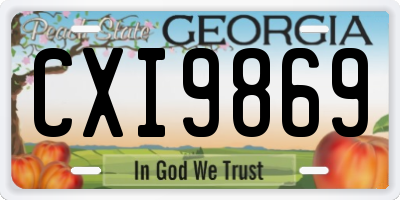 GA license plate CXI9869