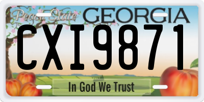 GA license plate CXI9871