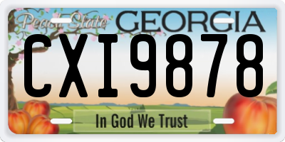 GA license plate CXI9878