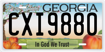 GA license plate CXI9880
