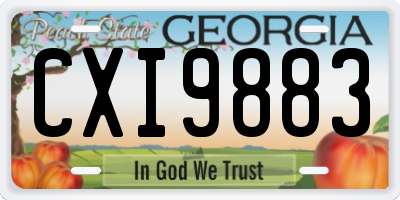 GA license plate CXI9883