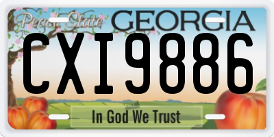GA license plate CXI9886