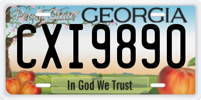 GA license plate CXI9890
