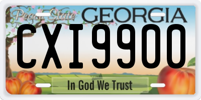 GA license plate CXI9900
