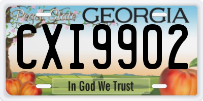 GA license plate CXI9902