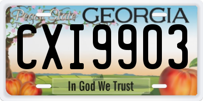 GA license plate CXI9903