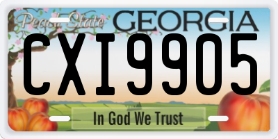 GA license plate CXI9905