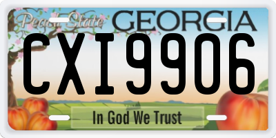 GA license plate CXI9906