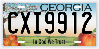 GA license plate CXI9912