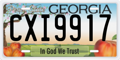 GA license plate CXI9917