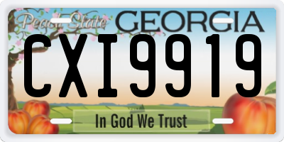 GA license plate CXI9919