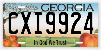 GA license plate CXI9924