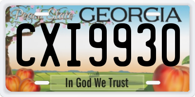 GA license plate CXI9930