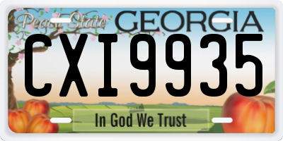 GA license plate CXI9935