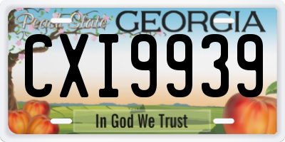 GA license plate CXI9939