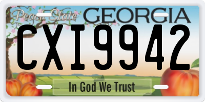 GA license plate CXI9942