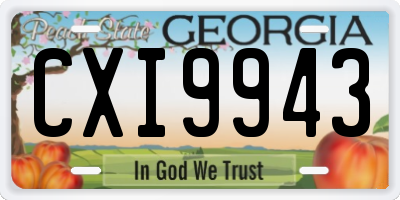 GA license plate CXI9943