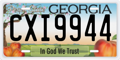 GA license plate CXI9944
