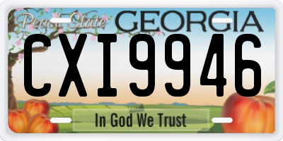 GA license plate CXI9946