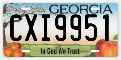 GA license plate CXI9951
