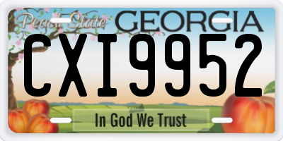 GA license plate CXI9952
