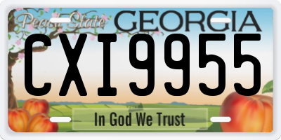 GA license plate CXI9955