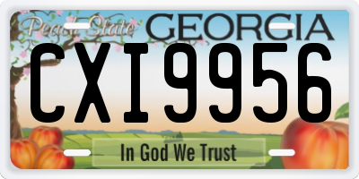 GA license plate CXI9956