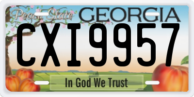 GA license plate CXI9957