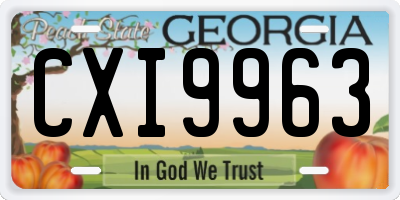GA license plate CXI9963