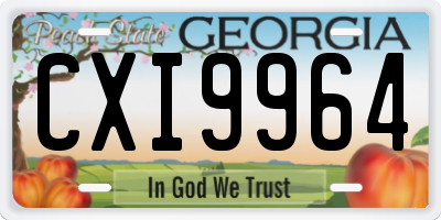 GA license plate CXI9964